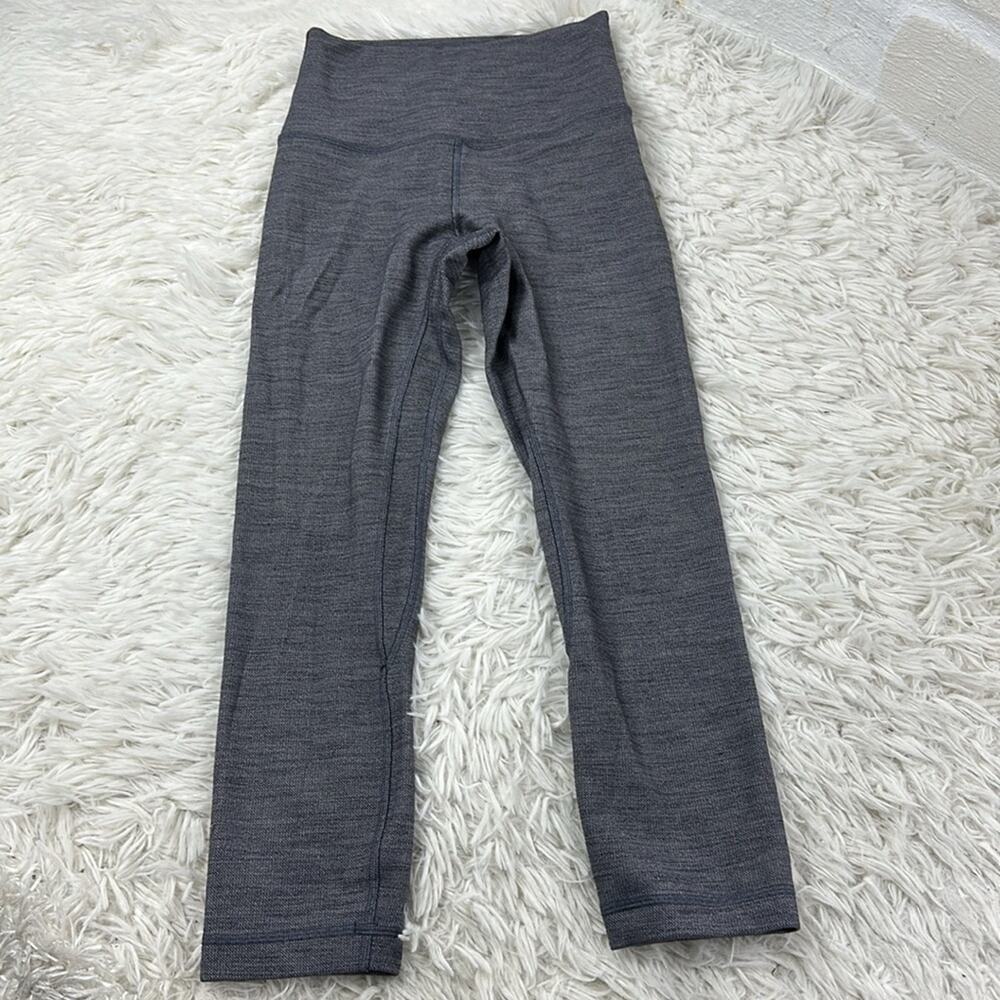 Lululemon Align Crop *21" Mini Heathered Herringbone Heathered Black White